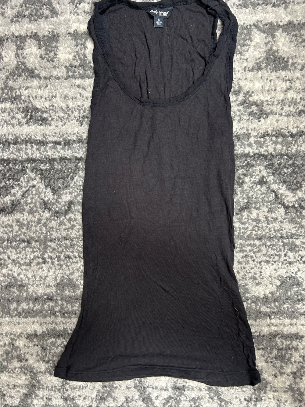 Lucky Brand Black Scoop Neck Tank Top
